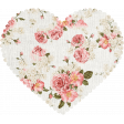Be Mine - Rose Fabric Scalloped Heart