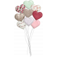 Be Mine - Shadowed Puffy Heart Balloon Bouquet