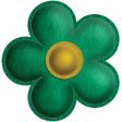 Quilted With Love - Vintage Green Stitched Flower