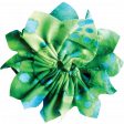 Blue Green Fabric Flower