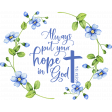 Hope Bible Verse in Blue Flower Wreath
