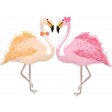 Pink and Orange Flamingo Couple