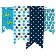 Aqua and Navy Blue Banner Cluster