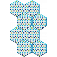 Aqua Navy Polkadot Hexagon Chipboard