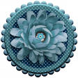 Aqua Navy Blue Chipboard & Flower 