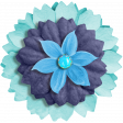 Aqua Navy Blue Flower 3