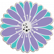 Purple & Turquoise Chipboard Flower