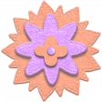 Purple and Orange Felt Stitched Flower 03