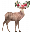 December Daily Titles of Christ Add-On Deer with Flowers Chipboard