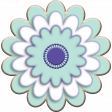 Lilac Aqua Element 16 Chipboard Flower