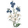 Blessed Blue Botanical Flower Sticker