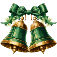 Antique Christmas: Green and Gold Bells