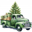 Antique Christmas: Truck with Tree and Gifts