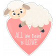 Pasture Peace Sheep and Heart: All You Need is Love