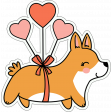 Be a Blessing:Dog & Heart Balloons Sticker