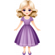 Cute Girl in Purple Dress