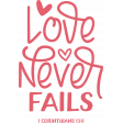 Love Never Fails Word Art