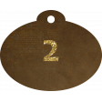 Brown and gold '2' tag