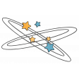 Super Hero Comic Effects of Turns with Stars