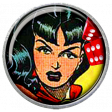 Super Hero Comic Girl Metal Button