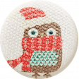 Sweater Weather - Fabric Button - Owl With Scarf & Hat
