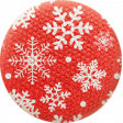 Sweater Weather - Fabric Button - Red With Snowflakes