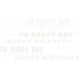Birthday Wishes - White Wordart Stamp