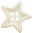 Birthday Wishes - White Glitter Star Button