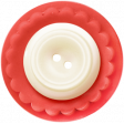 Birthday Wishes - Red and White Button