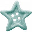 Birthday Wishes - Blue Glitter Star Button