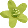 Birthday Wishes - Green Paper Flower