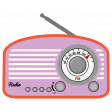Mini retro radio sticker1