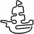 Pirate ship paperclip