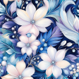 Navy Blue Floral Background 1