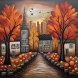 Autumn Town Background 1