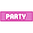 Party Cutout Text in Hot Pink & White