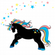 Unicorn in black