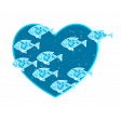 Heart - Blue fishes