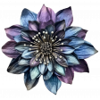 Blue, Lavender, Black Flower