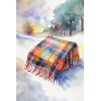 Watercolor Snowy Winter Blanket Image