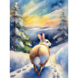 Snowy Winter Bunny 3"x4" Filler Card