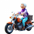 Grandma on Motorcycle