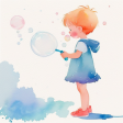 Girl with bubbles Paper