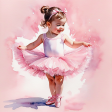 Pink ballerina watercolor