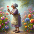 Granny in flower Garden 5 
