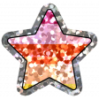 Good Life Aug 21_Star Shiny Sticker-Pink Orange
