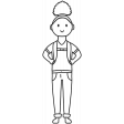 Draw it Kit #1 School kids - kid 01 Template