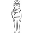 Draw it Kit #1 School kids - kid 03 template