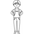Draw it Kit #1 School kids - kid 09 template