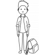 Draw it Kit #1 School kids - kid 10 template